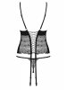 Obsessive Gorset i stringi Sharlotte czarny